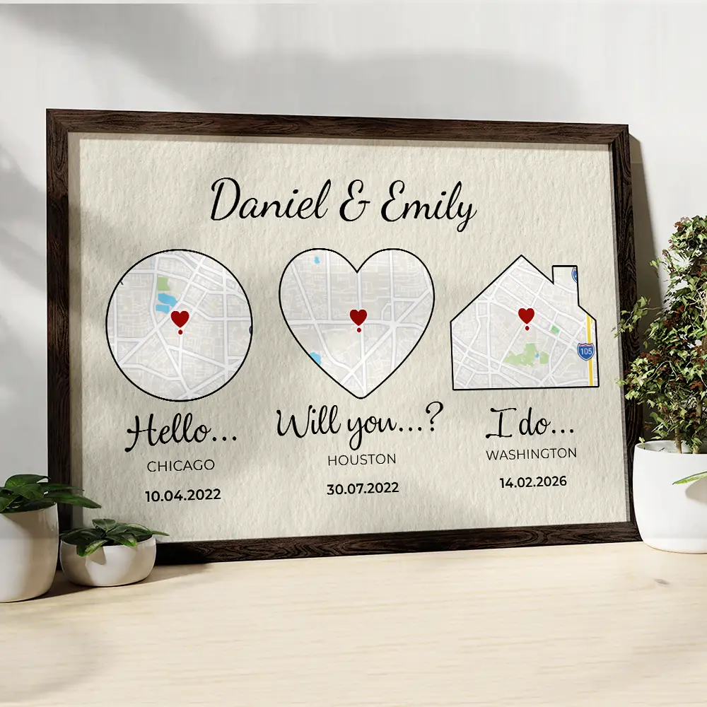 Location Map Our Love Story - Personalized Poster - Image 4