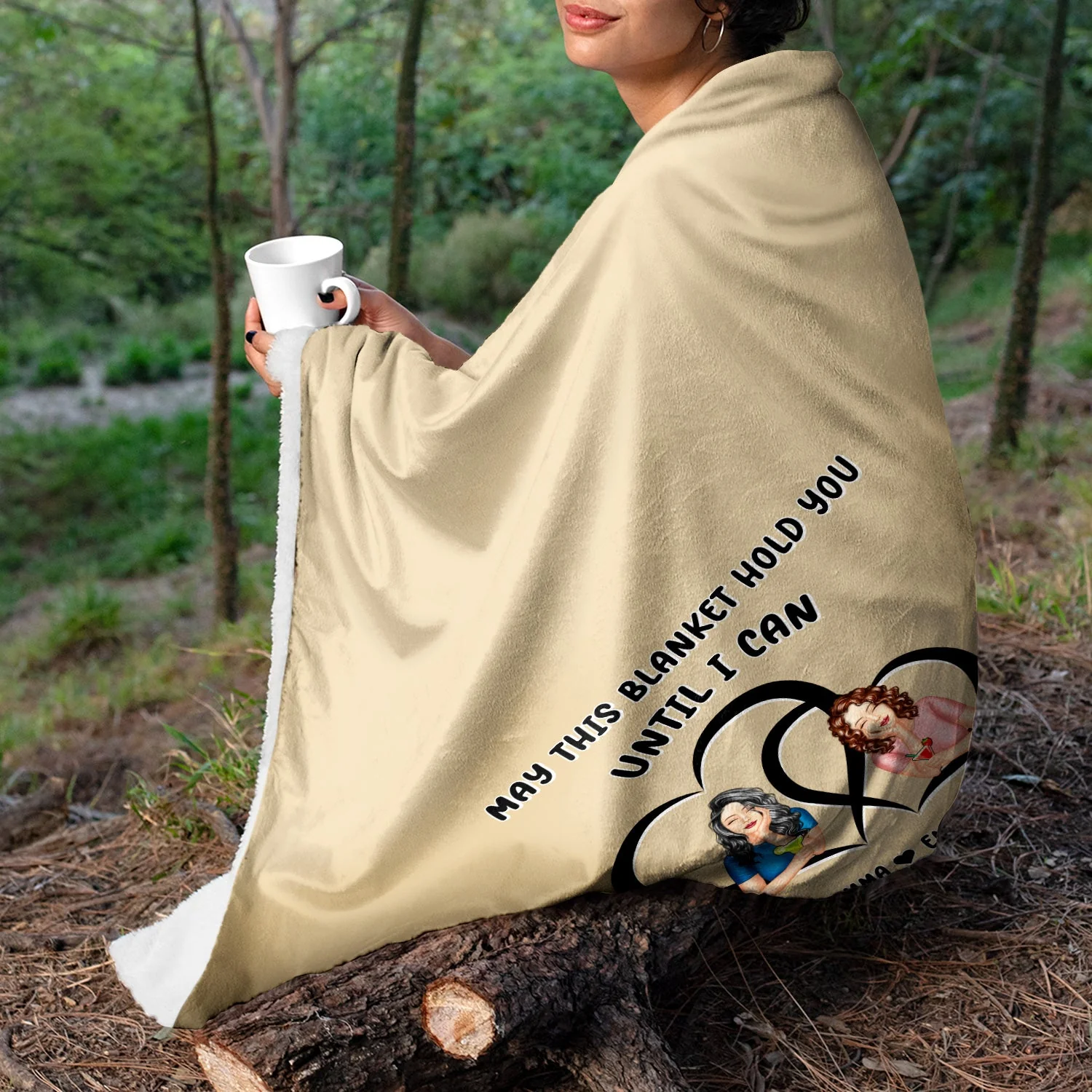 Long Distance Relationship Hold You Until I Can - Gift For Couples - Personalized Fleece Blanket - Image 3