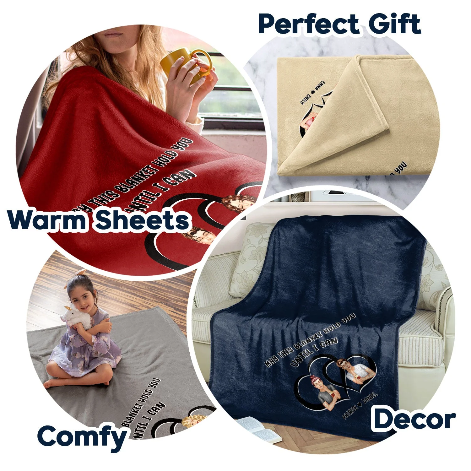 Long Distance Relationship Hold You Until I Can - Gift For Couples - Personalized Fleece Blanket - Image 5
