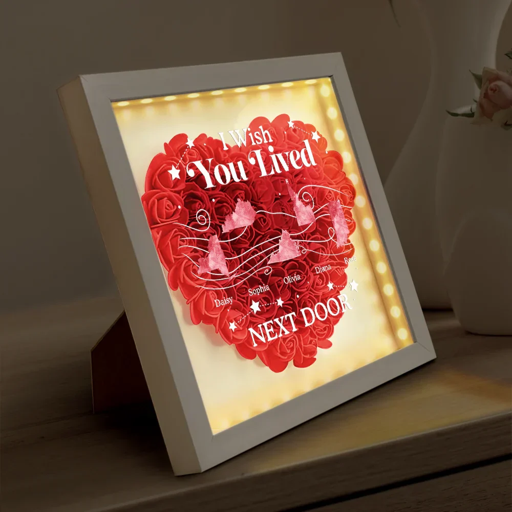 Long Distance State The Miles Don't Matter - Personalized LED Light Flower Shadow Box - Image 4