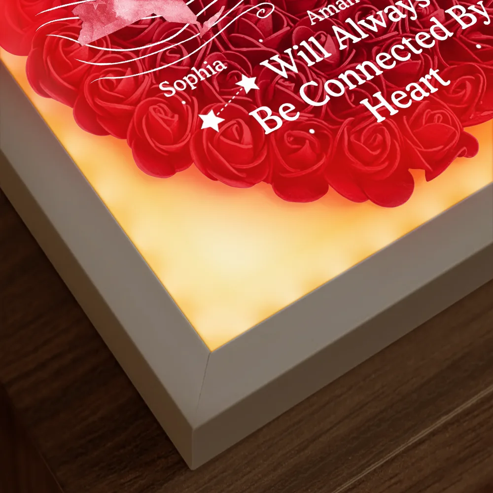 Long Distance State The Miles Don't Matter - Personalized LED Light Flower Shadow Box - Image 5