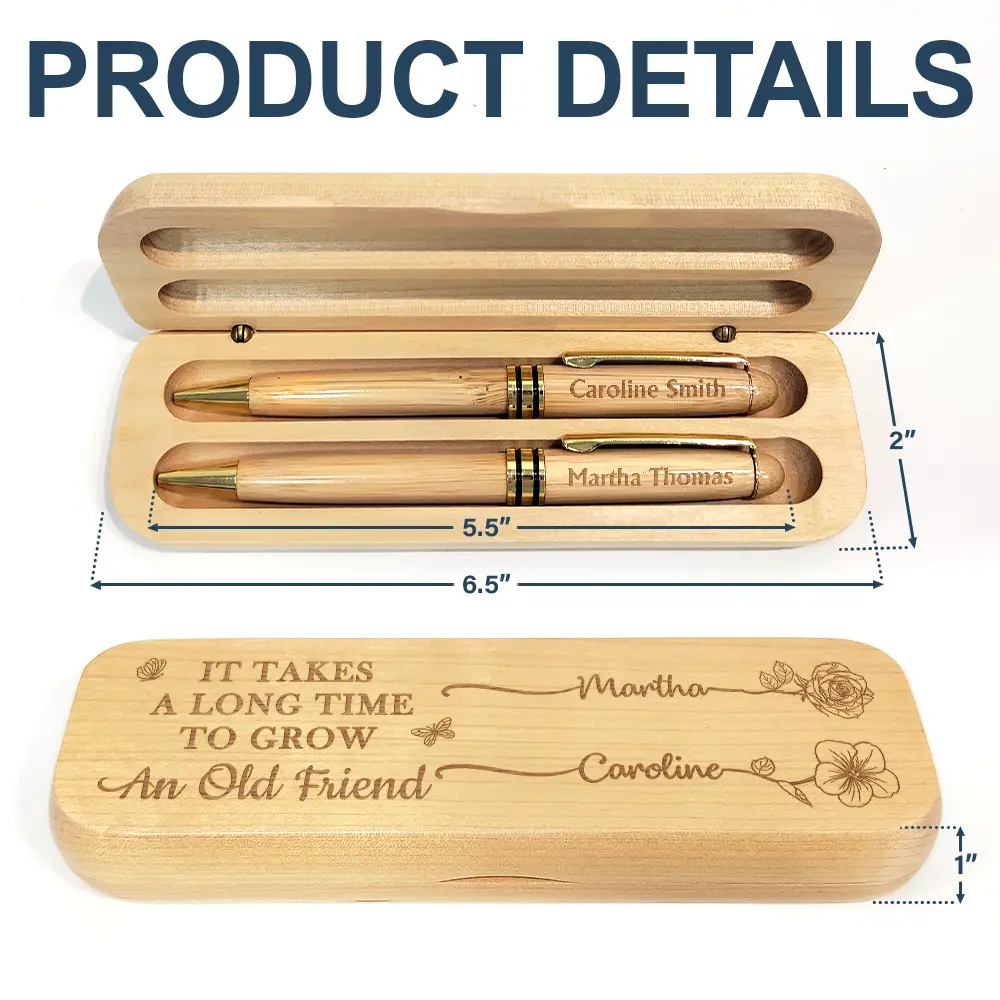 Long Time To Grow An Old Friend - Personalized Wooden Pen Set - Image 6