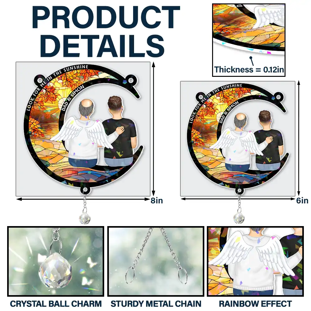 Look For Me In The Sunshine - Personalized Rainbow Suncatcher With Crystal Ball Prism - Image 6