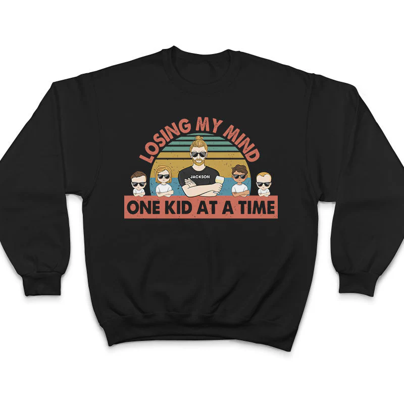 Losing My Mind One Kid At A Time - Father Gift - Personalized Custom T Shirt - Image 5