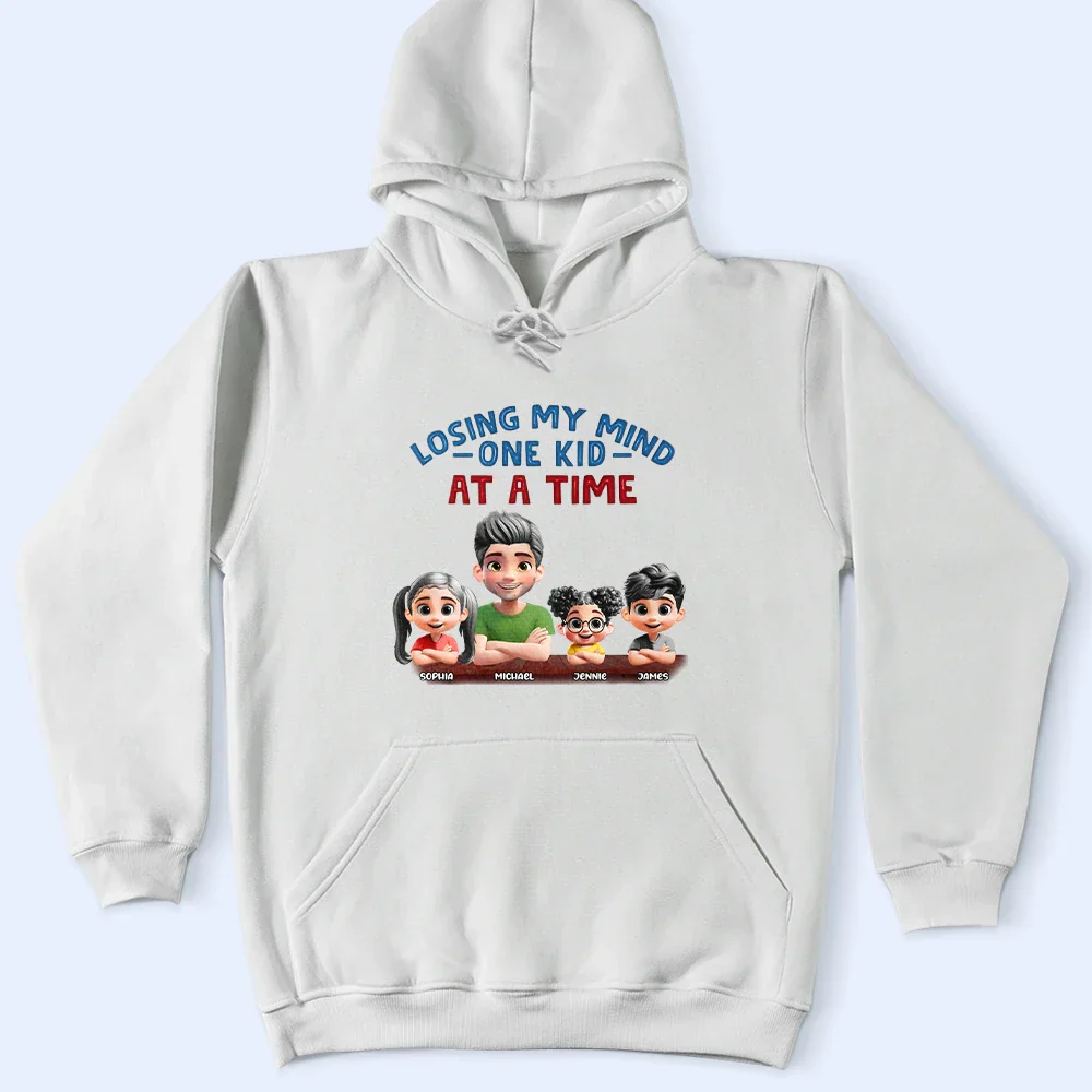 Losing My Mind One Kid At A Time - Personalized T Shirt - Image 4