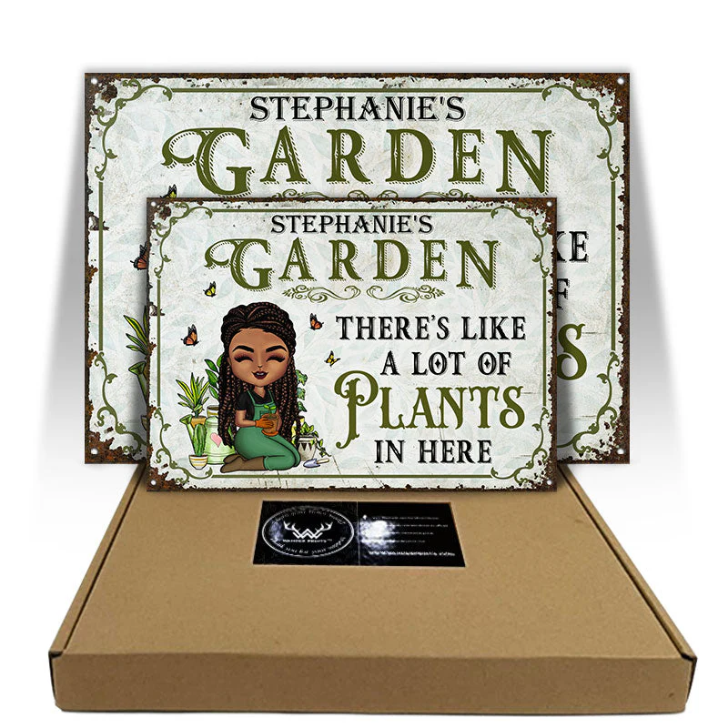 Lot Of Plants In Here Gardening - Personalized Custom Classic Metal Signs - Image 3