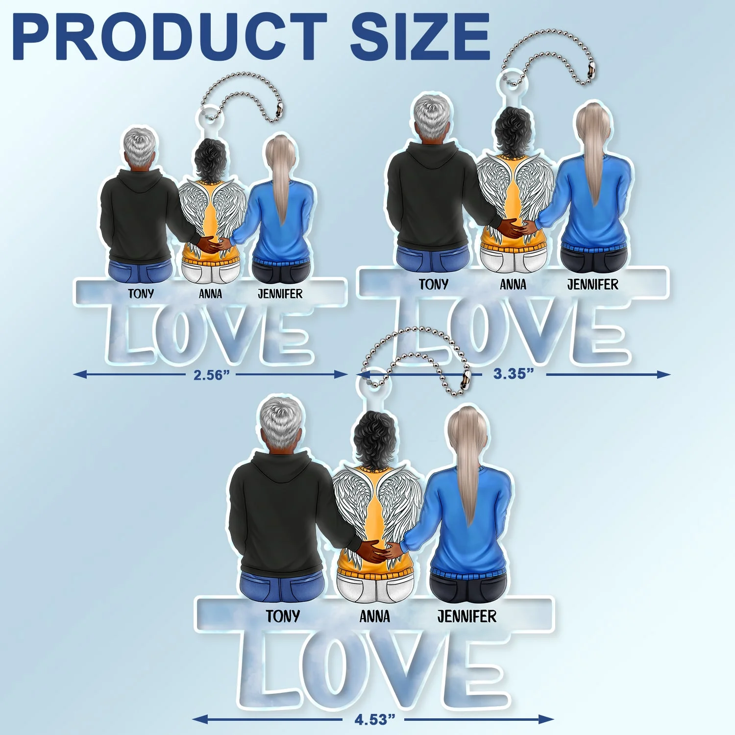 Love Family - Memorial Gift For Family, Friends, Siblings - Personalized Acrylic Car Hanger - Image 4