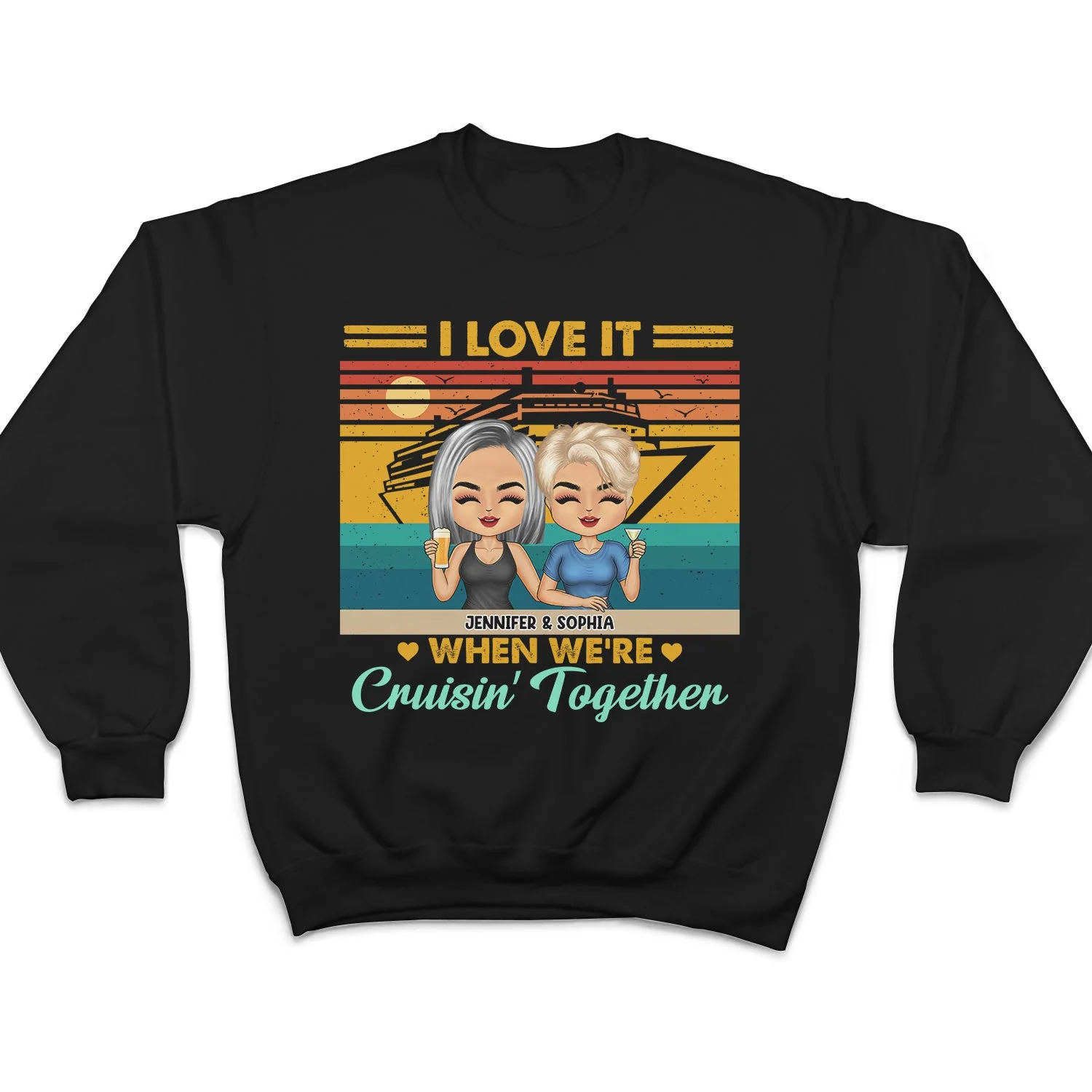 Love It When We're Cruisin' Together - Traveling, Cruising Gift For Couples, Spouse, Wife, Husband, Girlfriend, Boyfriend - Personalized T Shirt - Image 5
