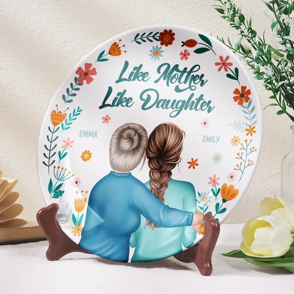 Love That You Are My Mom - Personalized Ceramic Plate - Image 2