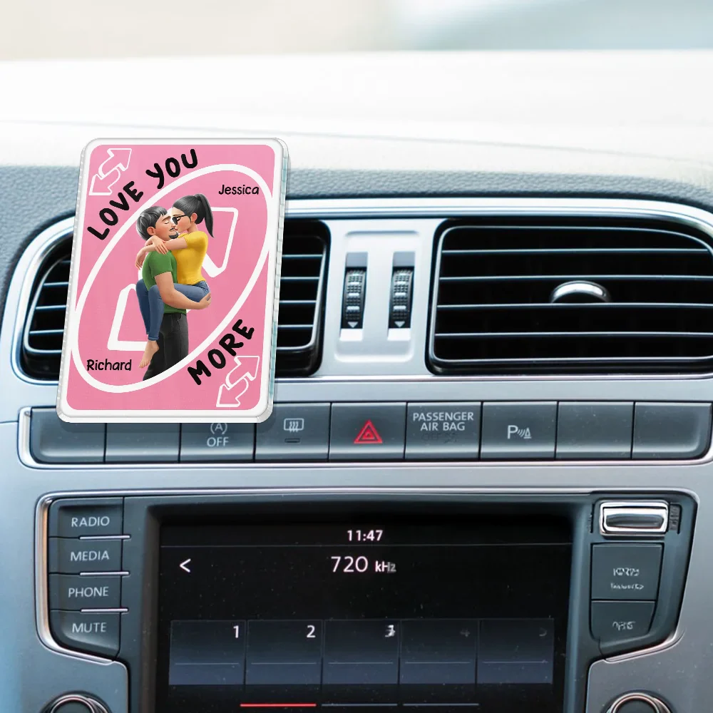 Love You More Reverse Card - Personalized Acrylic Car Vent Clip - Image 2