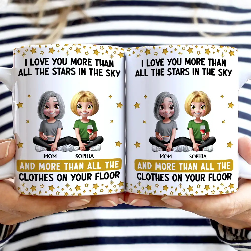 Love You More Than All The Stars - Personalized White Edge-to-Edge Mug - Image 2