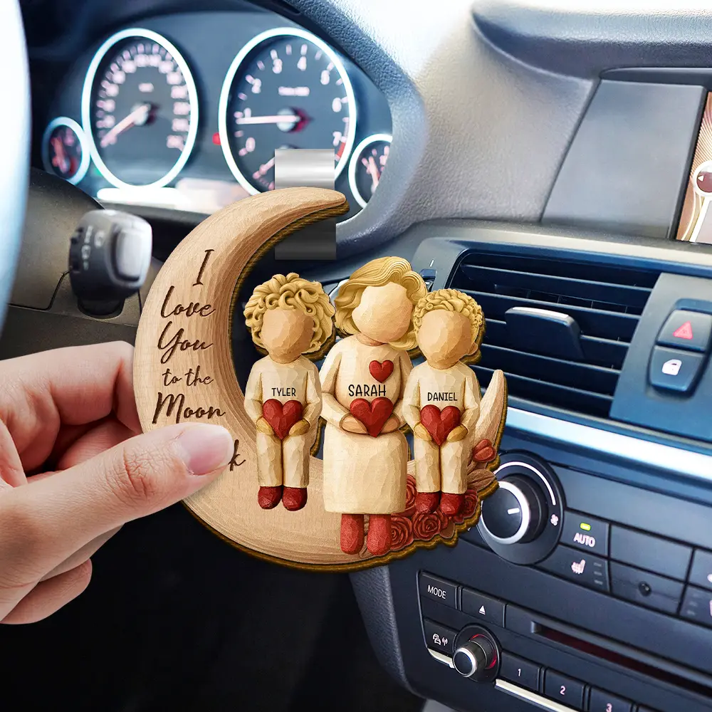 Love You To The Moon & Back - Personalized Custom Shaped Car Visor Clip - Image 3