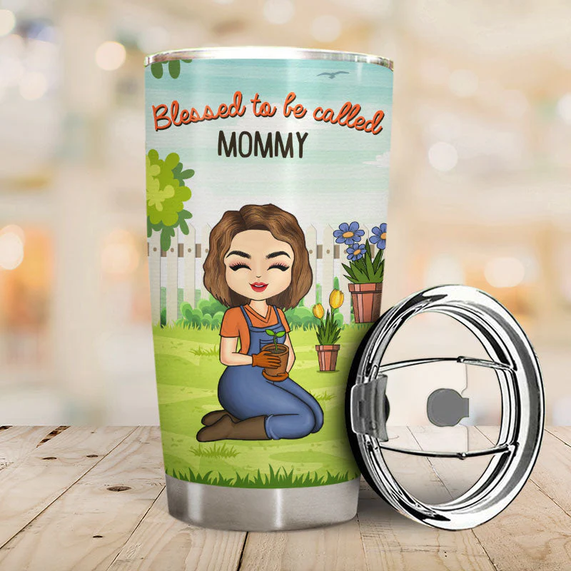 Loved By My Little Bugs Gardening Lady - Gift For Women - Personalized Custom Tumbler - Image 2