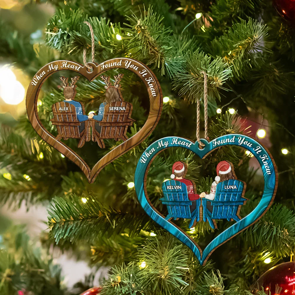 Loves Is For Always Couples Christmas - Personalized Wooden Cutout Ornament - Image 6