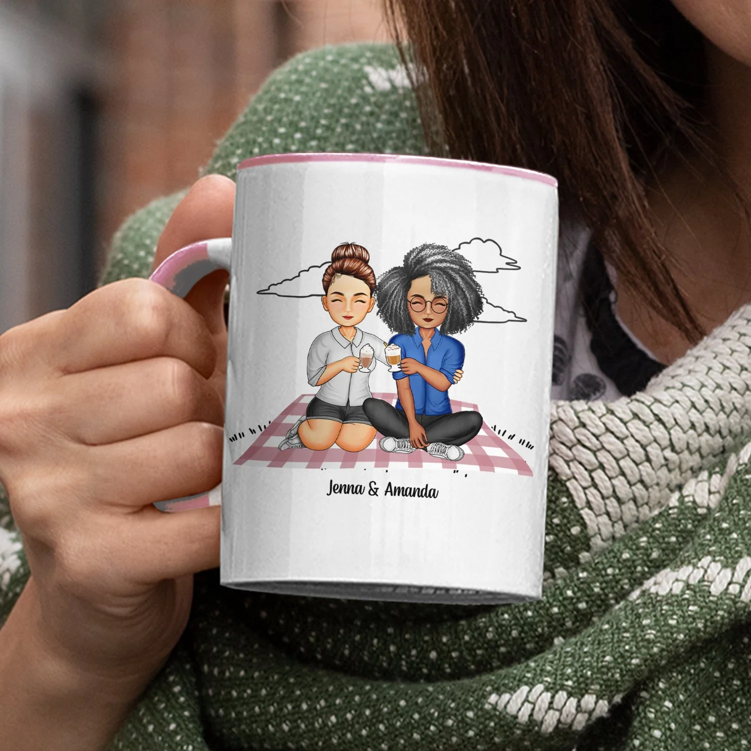 Lucky For You - Gift For Couples - Personalized Accent Mug - Image 3
