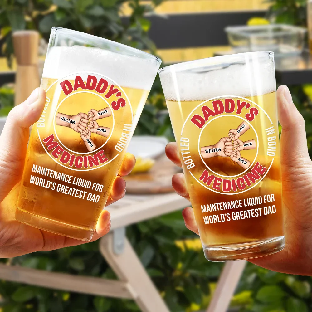Maintenance Liquid For World's Greatest Dad - Personalized Beer Glass - Image 4