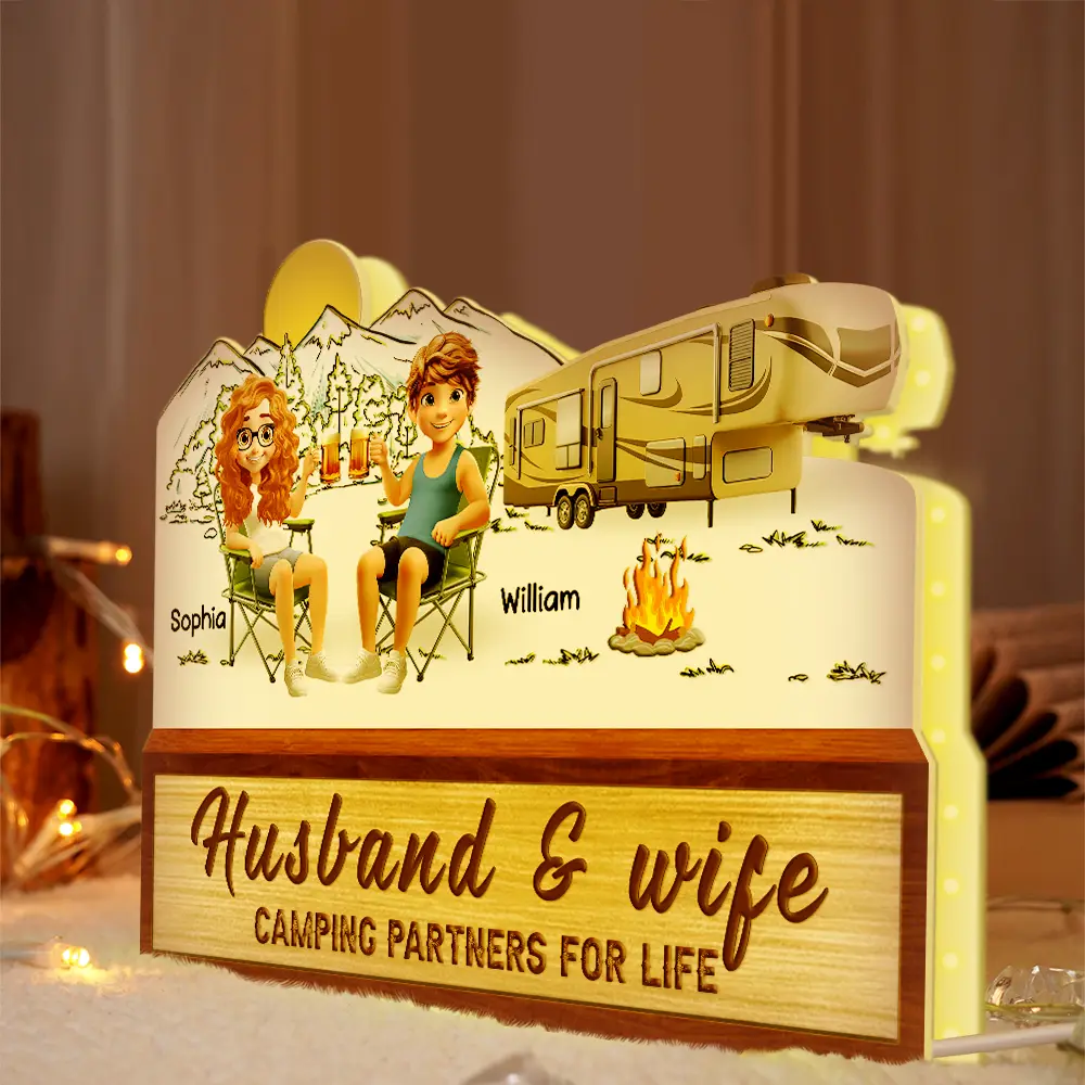 Making Memories One Campsite 3D Couple - Personalized Custom Shaped Light Box - Image 4