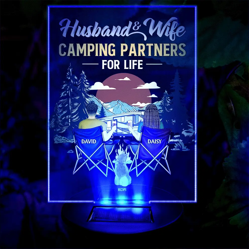 Making Memories One Campsite At A Time Camping Couple - Personalized Solar Light - Image 2