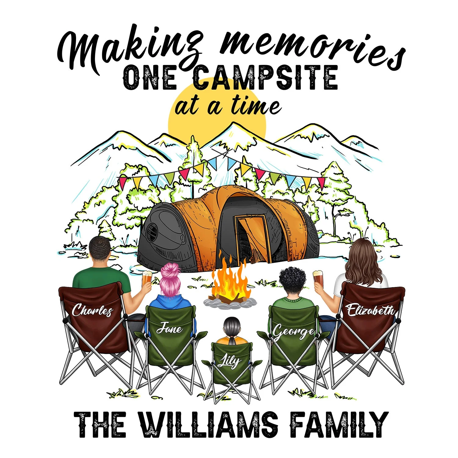 Making Memories One Campsite At A Time - Gift For Camping Family - Personalized Camping Decal, Decor Decal - Image 2
