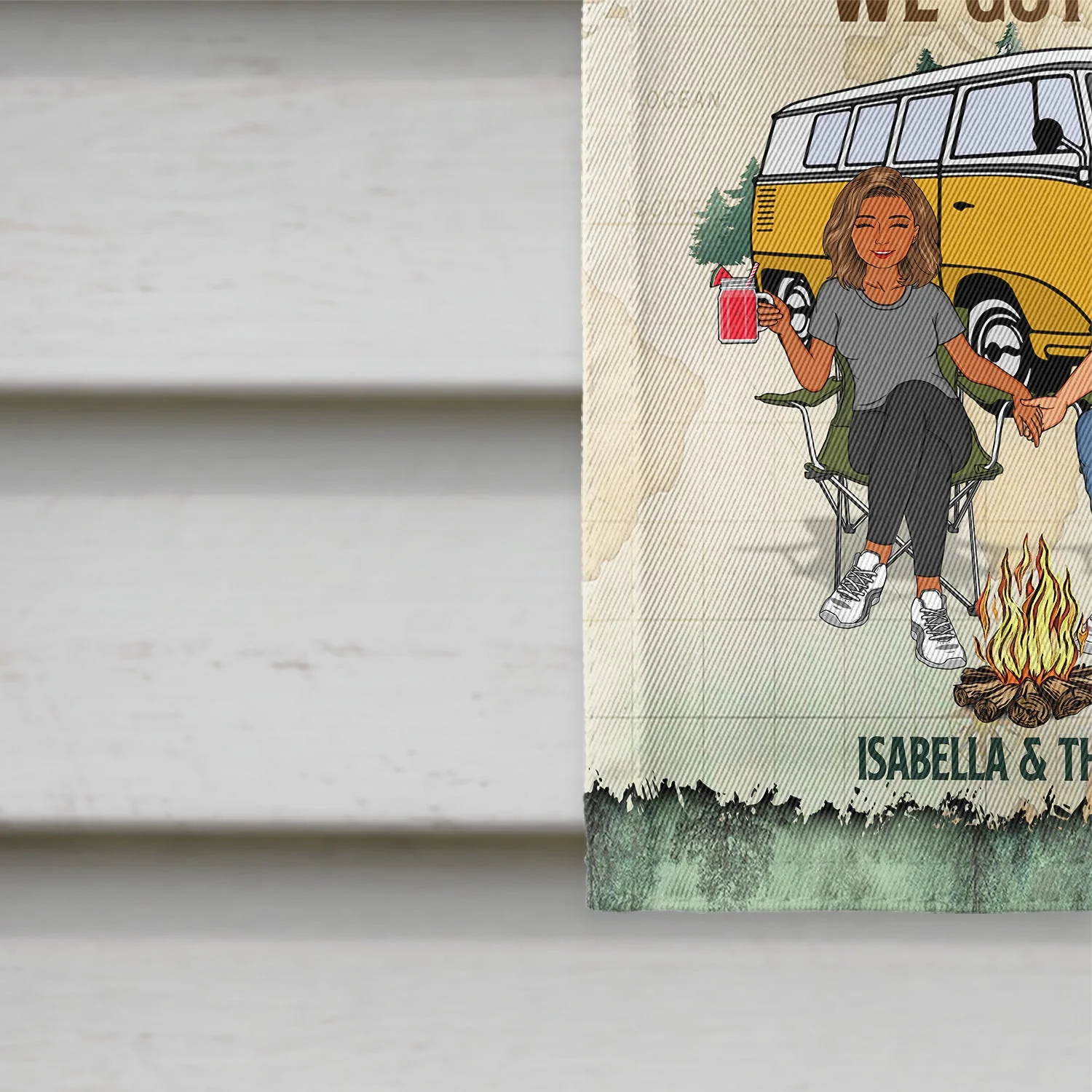 Making Memories One Campsite At A Time - Gift For Camping Lovers, Campsite, Camping Decor, Couple, Family - Personalized Custom Flag - Image 4