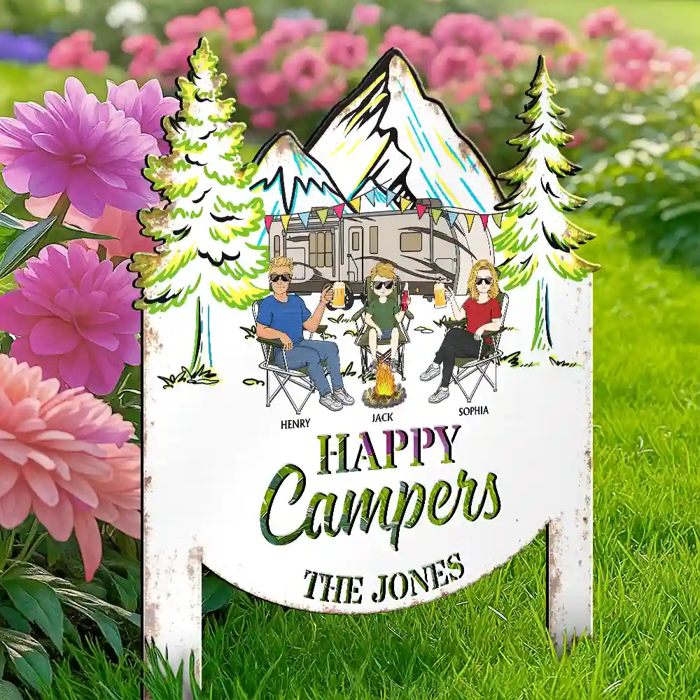 Making Memories One Campsite At A Time - Personalized Metal Garden Stake - Image 4