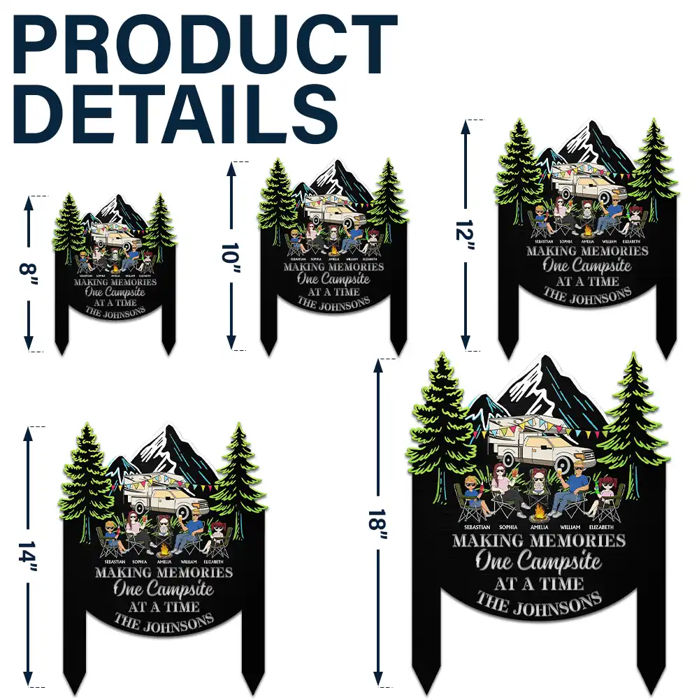 Making Memories One Campsite At A Time - Personalized Metal Garden Stake - Image 5
