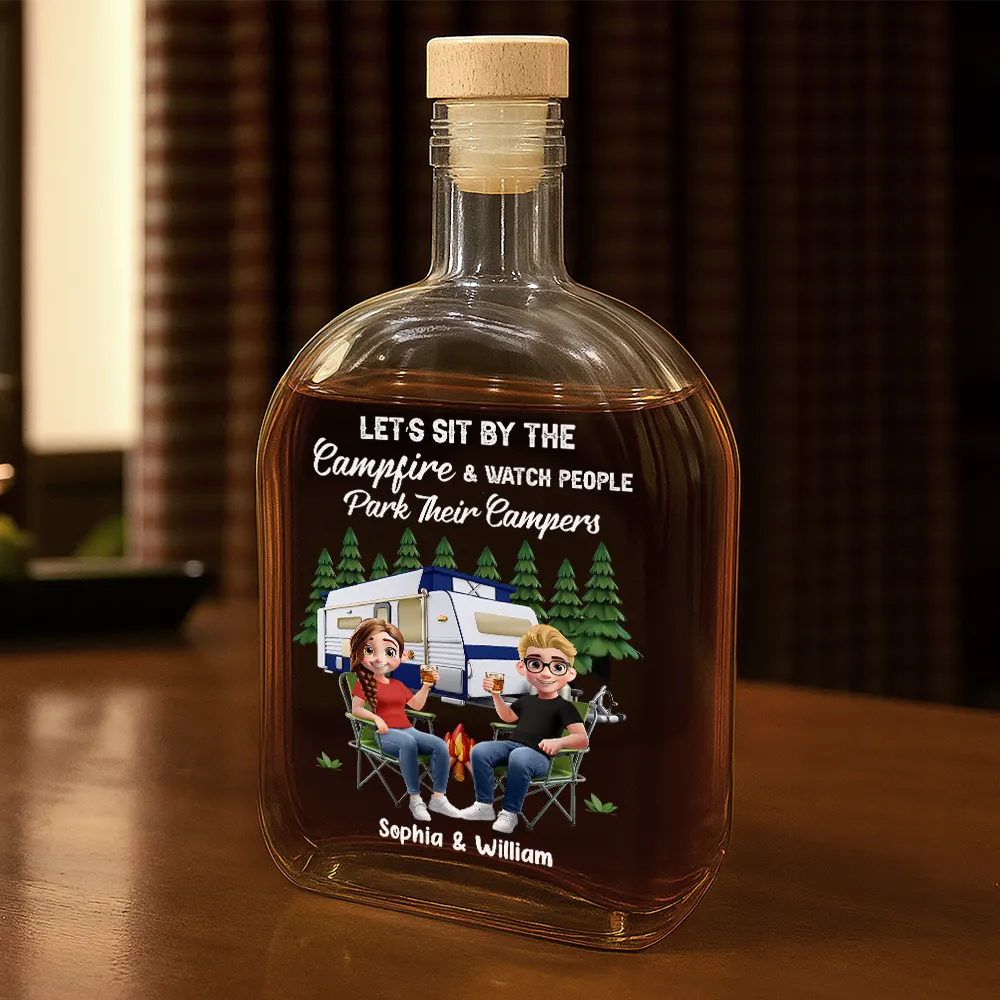 Making Memories One Campsite At A Time - Personalized Whiskey Bottle - Image 2