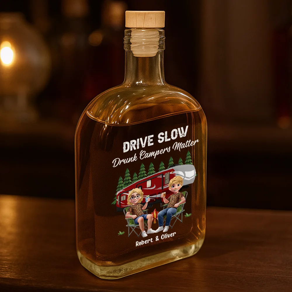 Making Memories One Campsite At A Time - Personalized Whiskey Bottle - Image 3