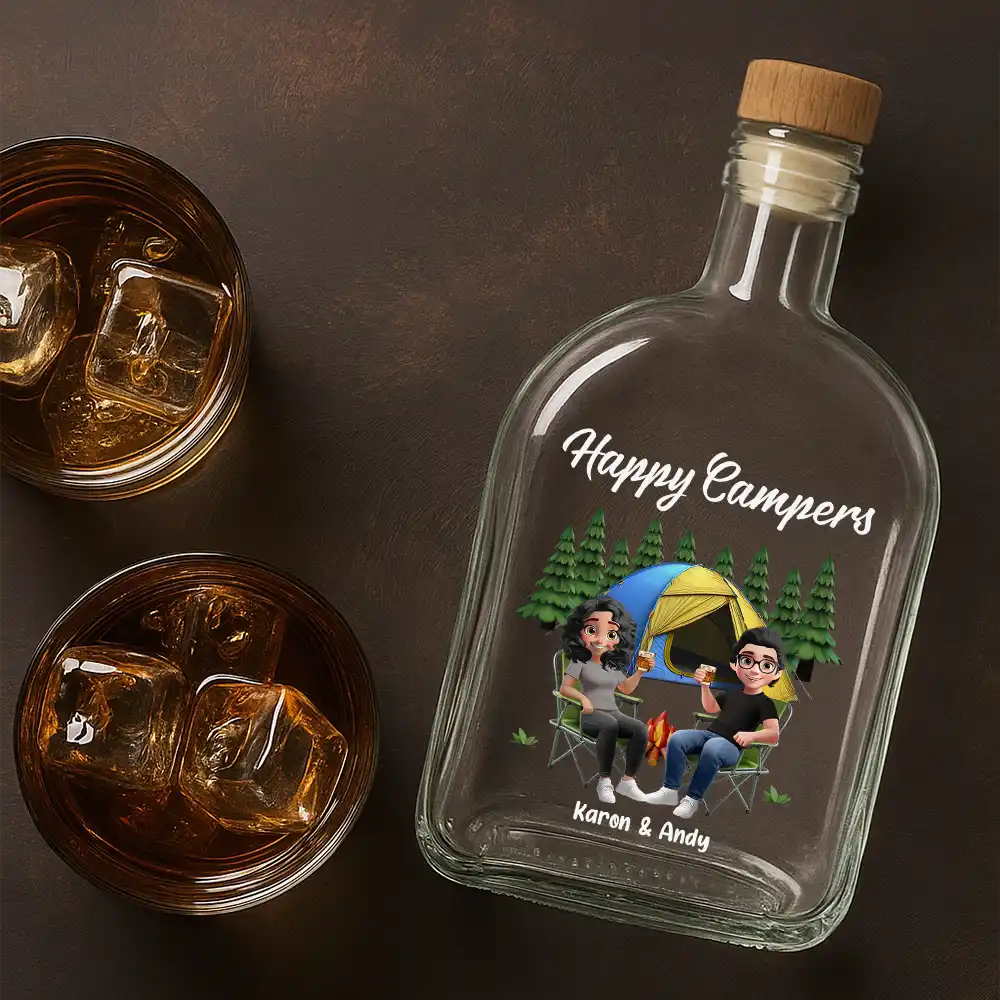 Making Memories One Campsite At A Time - Personalized Whiskey Bottle - Image 4