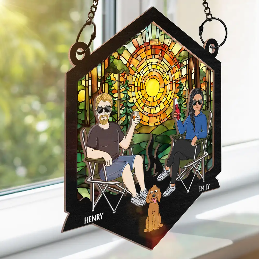 Making Memories One Campsite At A Time - Personalized Window Hanging Suncatcher Ornament - Image 3