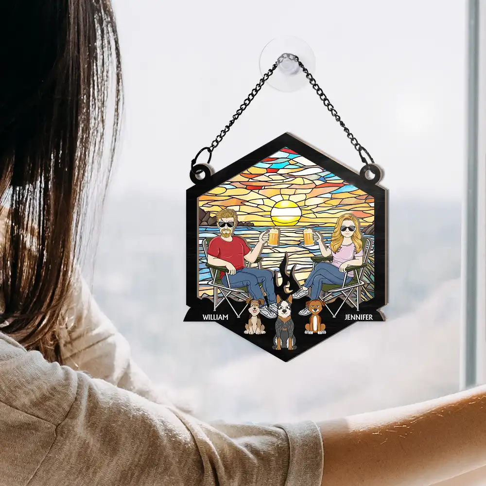 Making Memories One Campsite At A Time - Personalized Window Hanging Suncatcher Ornament - Image 4