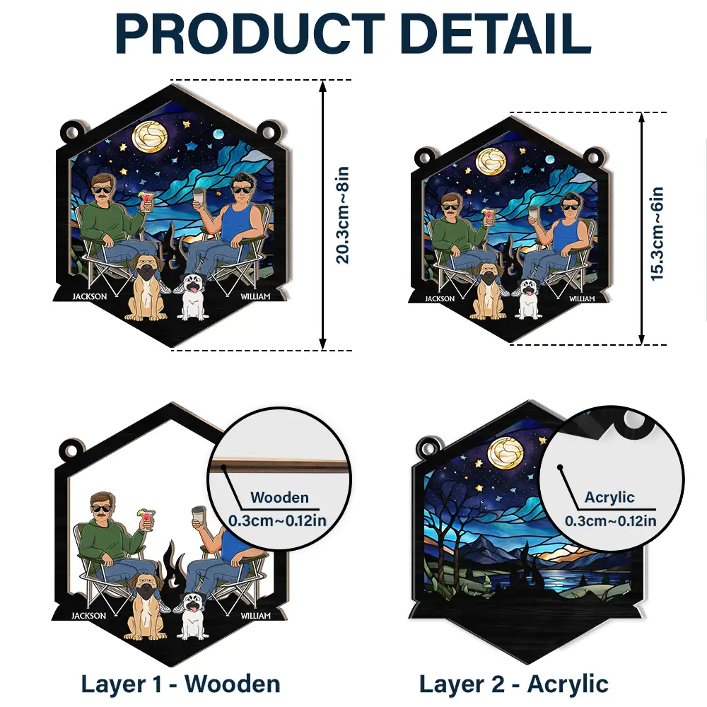 Making Memories One Campsite At A Time - Personalized Window Hanging Suncatcher Ornament - Image 5