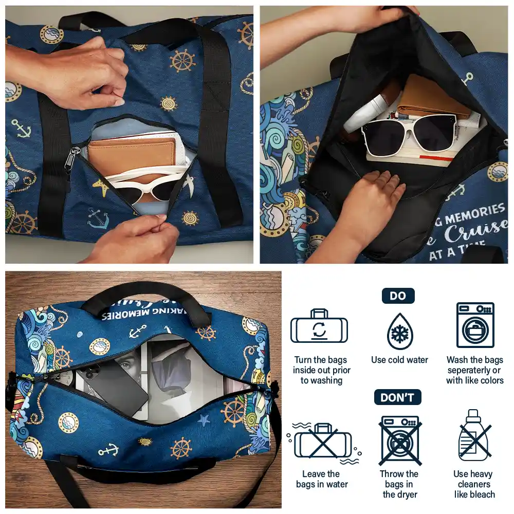 Making Memories One Cruise At A Time 3D Effect - Personalized Duffle Bag - Image 5