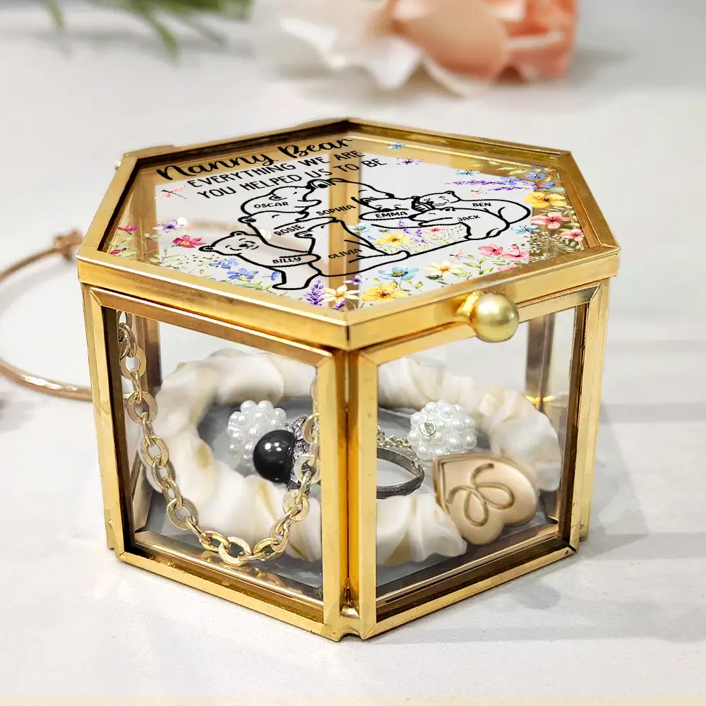 Mama Bear Everything I Am You Helped Me To Be - Personalized Glass Jewelry Box - Image 3