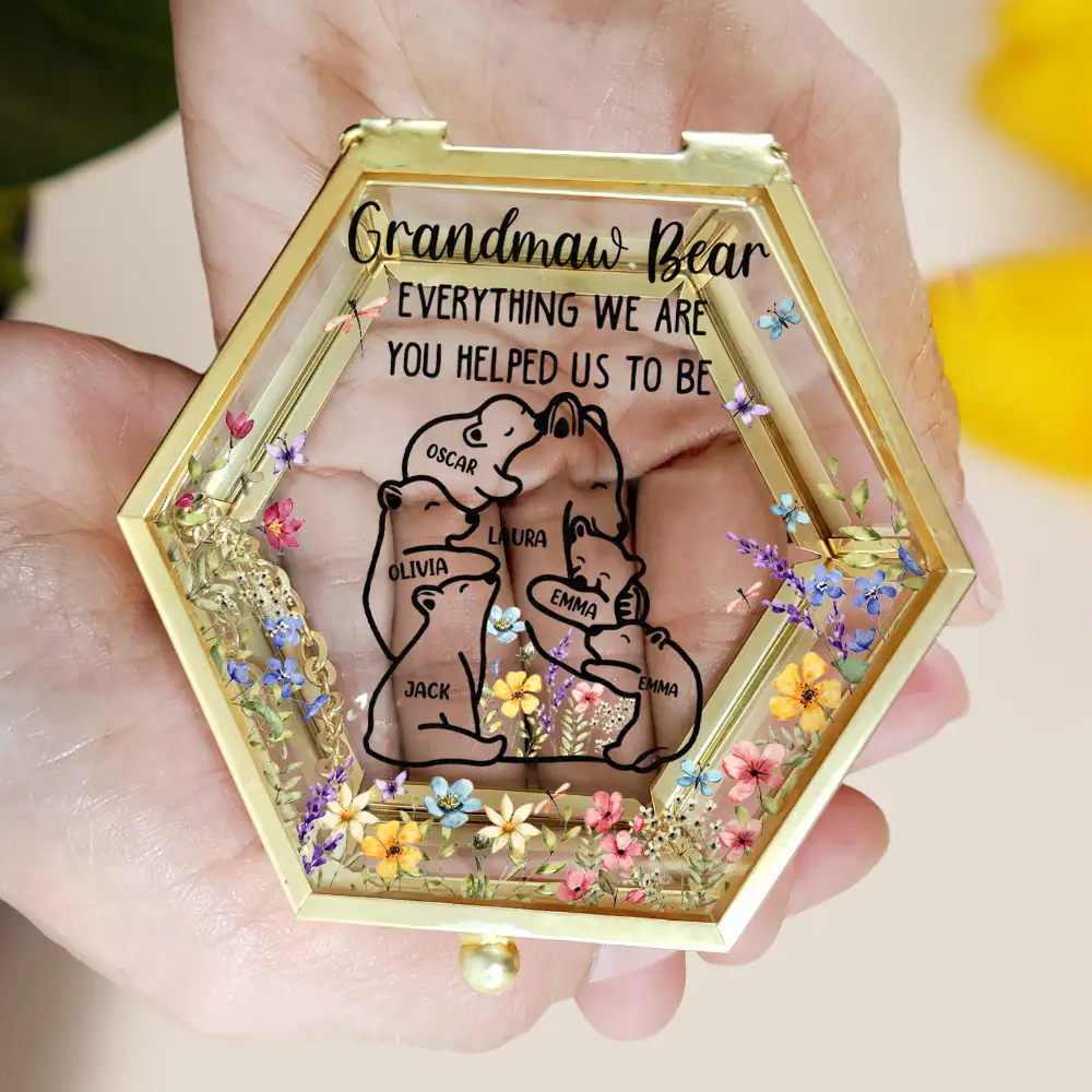 Mama Bear Everything I Am You Helped Me To Be - Personalized Glass Jewelry Box - Image 5