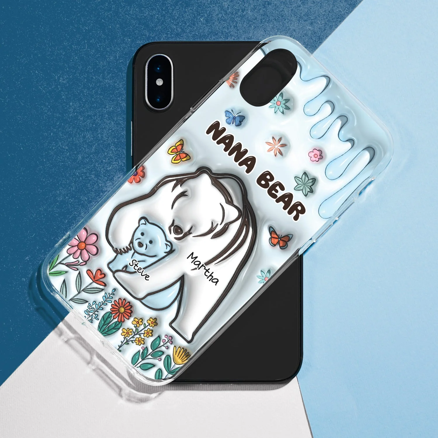 Mama Bear - Gift For Mother, Mom, Grandma - 3D Inflated Effect Printed Clear Phone Case, Personalized Clear Phone Case - Image 5