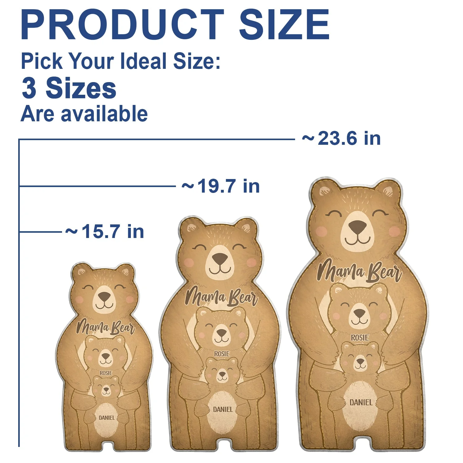 Mama Bear - Gift For Mothers - Personalized Custom Shaped Pillow - Image 5