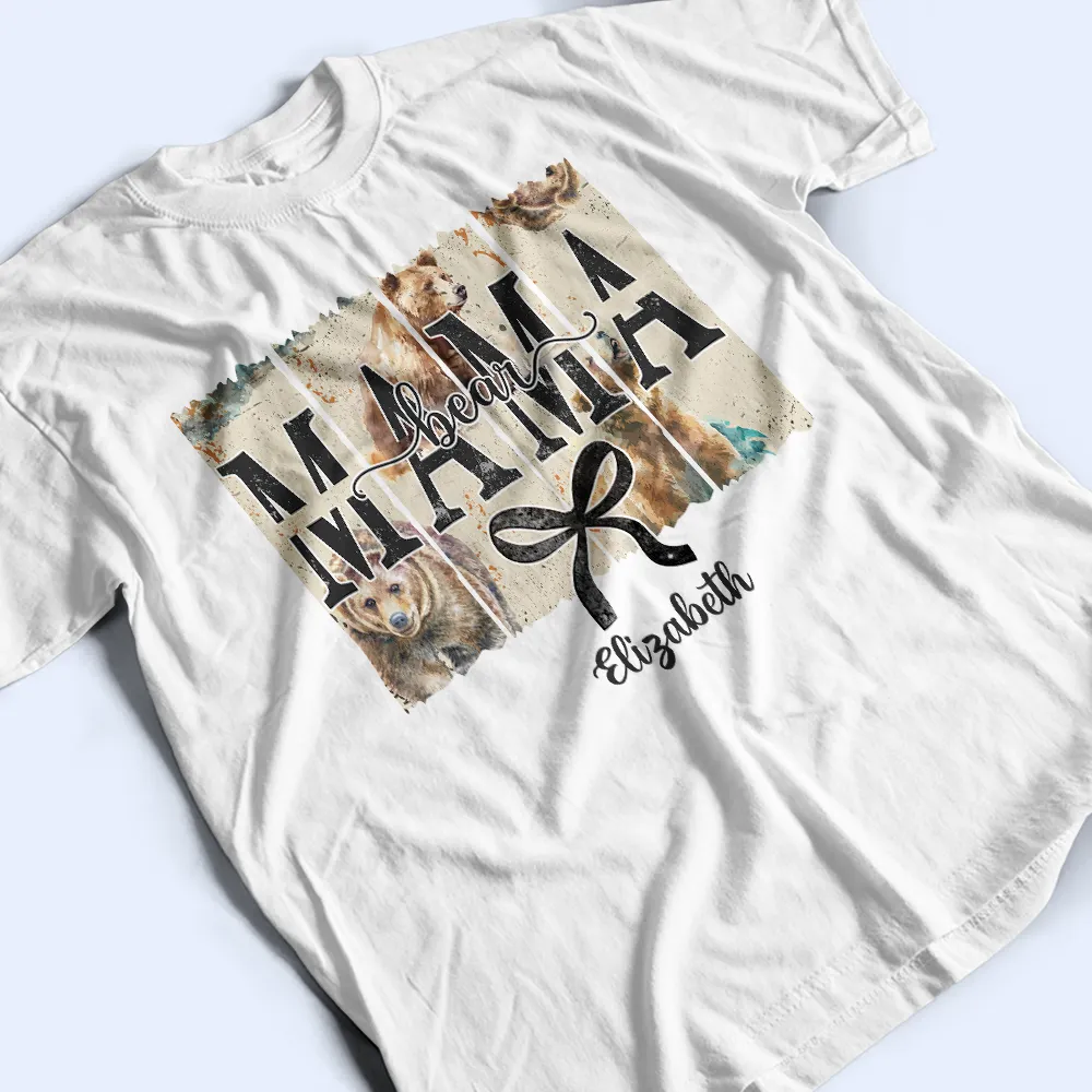 Mama Bear - Personalized T Shirt - Image 3