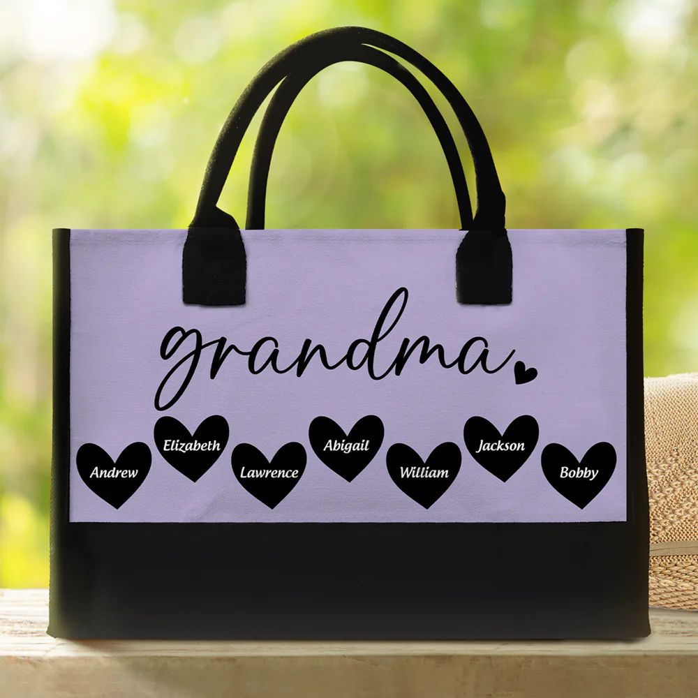 Mama Gigi Grandma - Personalized Canvas Tote Bag - Image 2