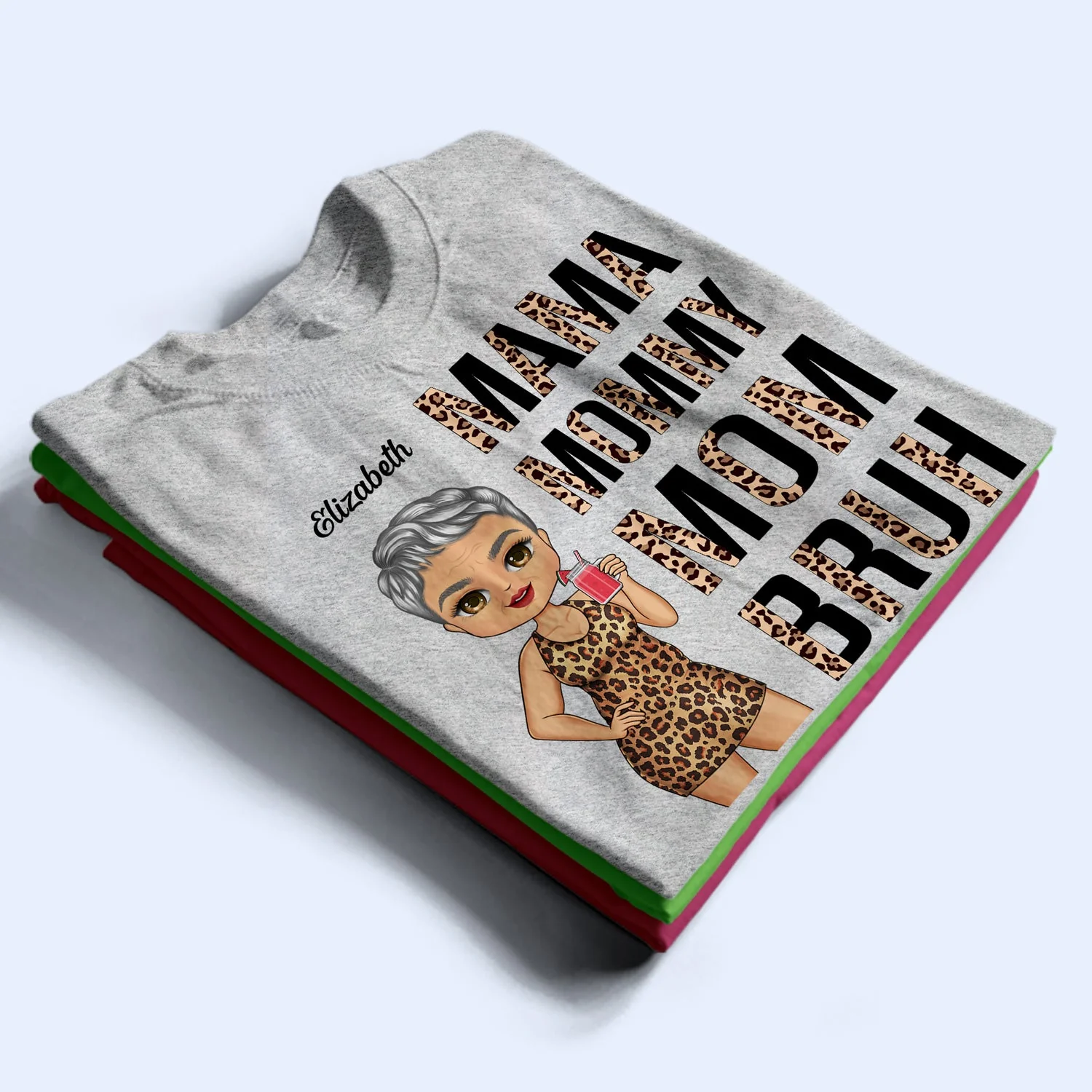 Mama Mommy Mom Bruh - Birthday, Loving Gift For Mother, Grandma, Grandmother - Personalized Custom T Shirt - Image 2