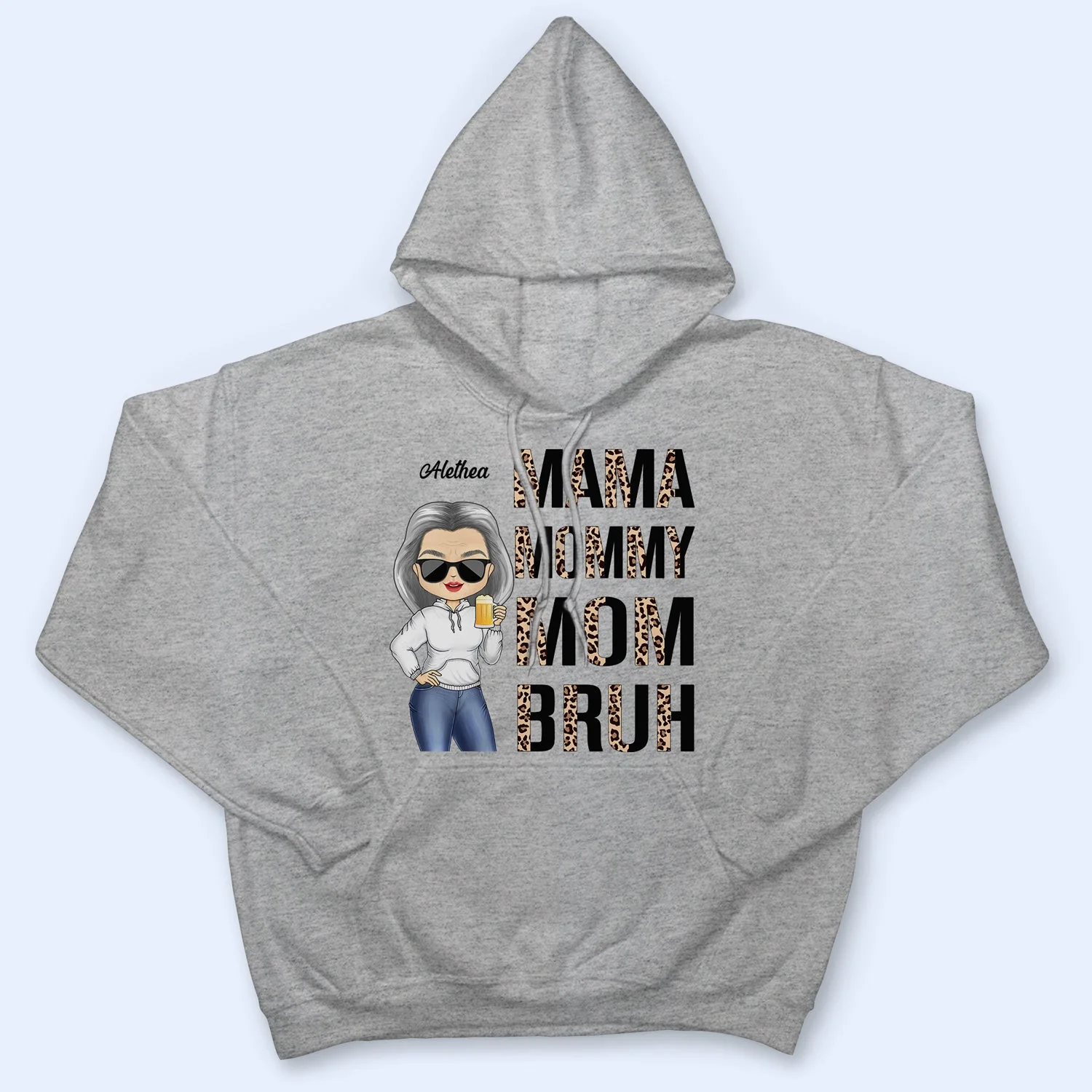 Mama Mommy Mom Bruh - Birthday, Loving Gift For Mother, Grandma, Grandmother - Personalized Custom T Shirt - Image 4