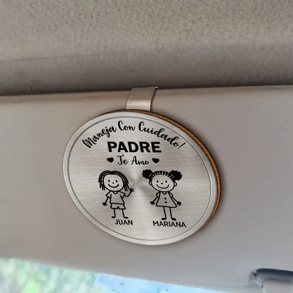 Maneja Con Cuidado Papá Abuelo - Clip Para Parasol Del Coche De Forma Especial Personalizado - Image 2