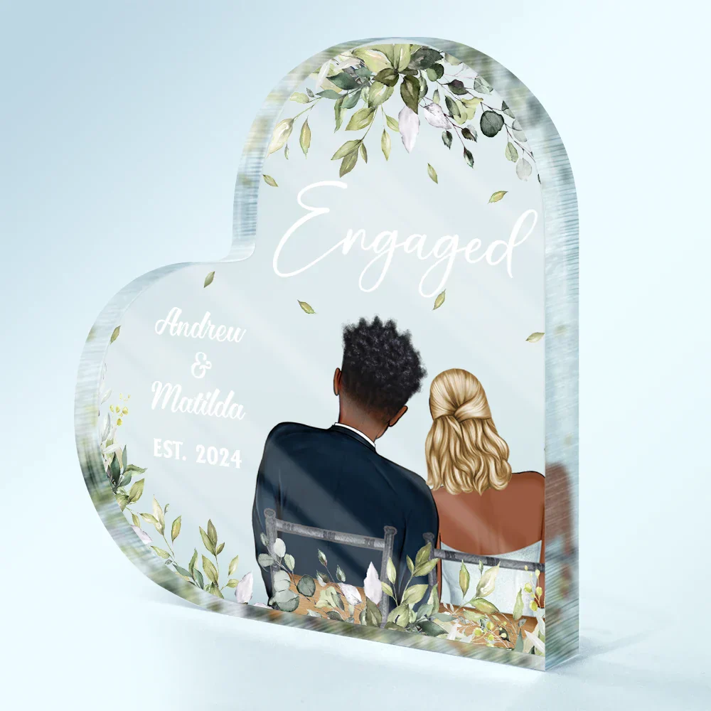 Married Couples Forever Loved - Personalized Heart Shaped Acrylic Plaque - Image 2