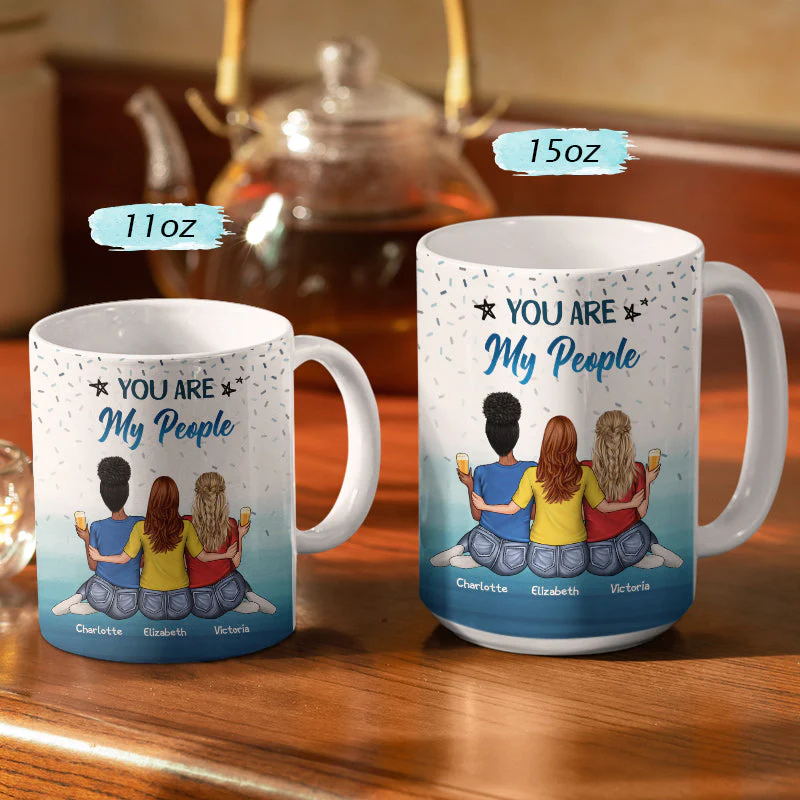 May Not Be My Sister By Blood But She's My Sister By Heart Best Friends - Bestie BFF Gift - Personalized Custom White Edge-to-Edge Mug - Image 2