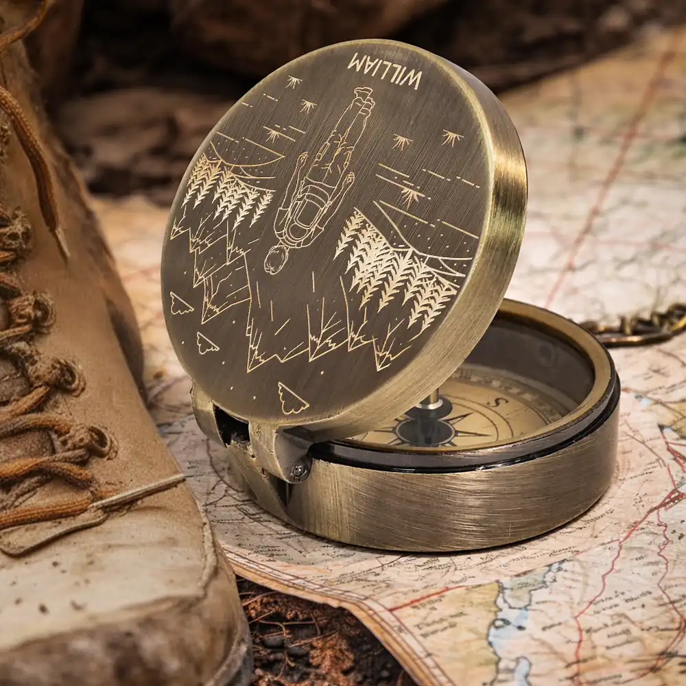 May You Always Trust Your Journey - Personalized Engraved Brass Compass - Image 5