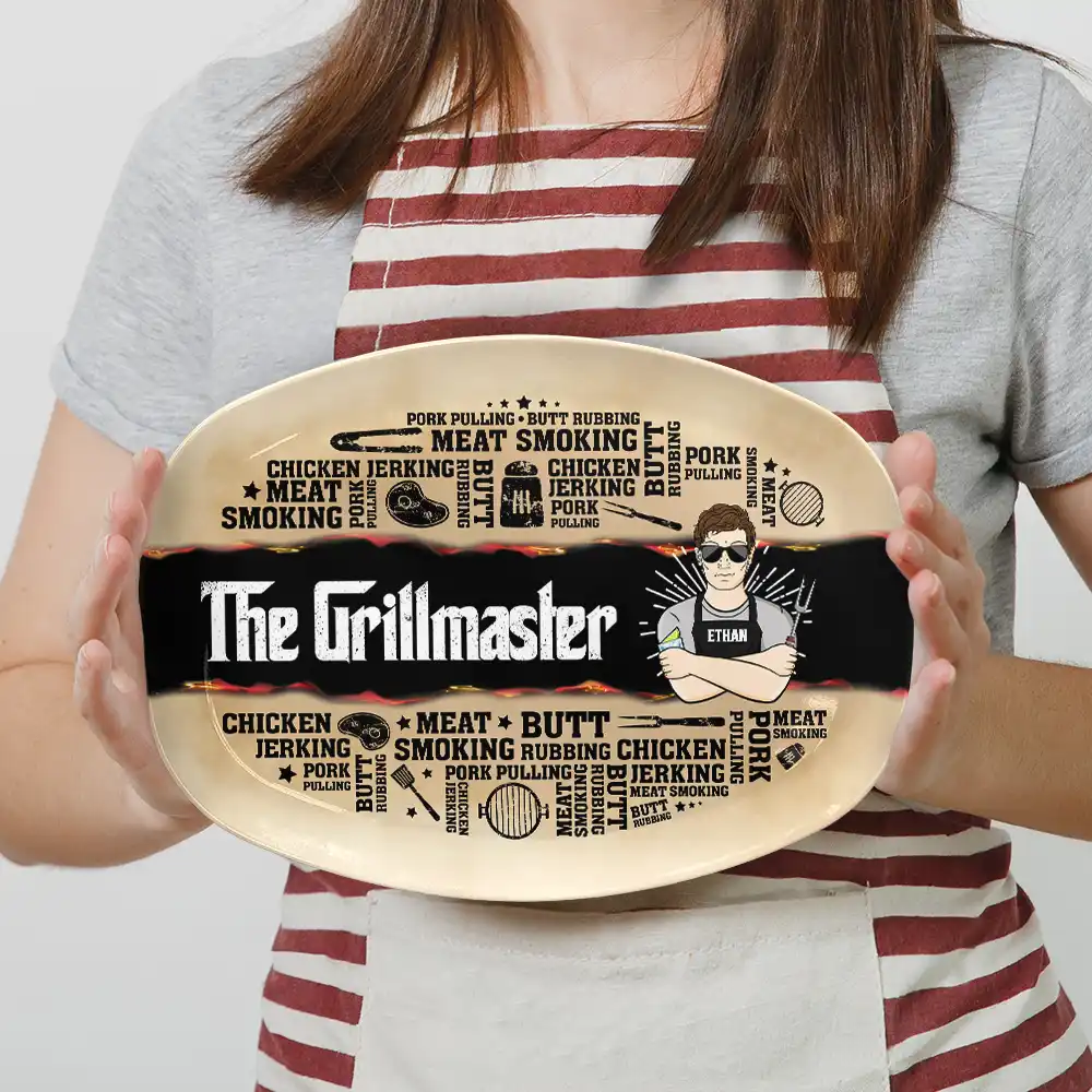 Meat Smoking Grillfather - Personalized Plate - Image 3