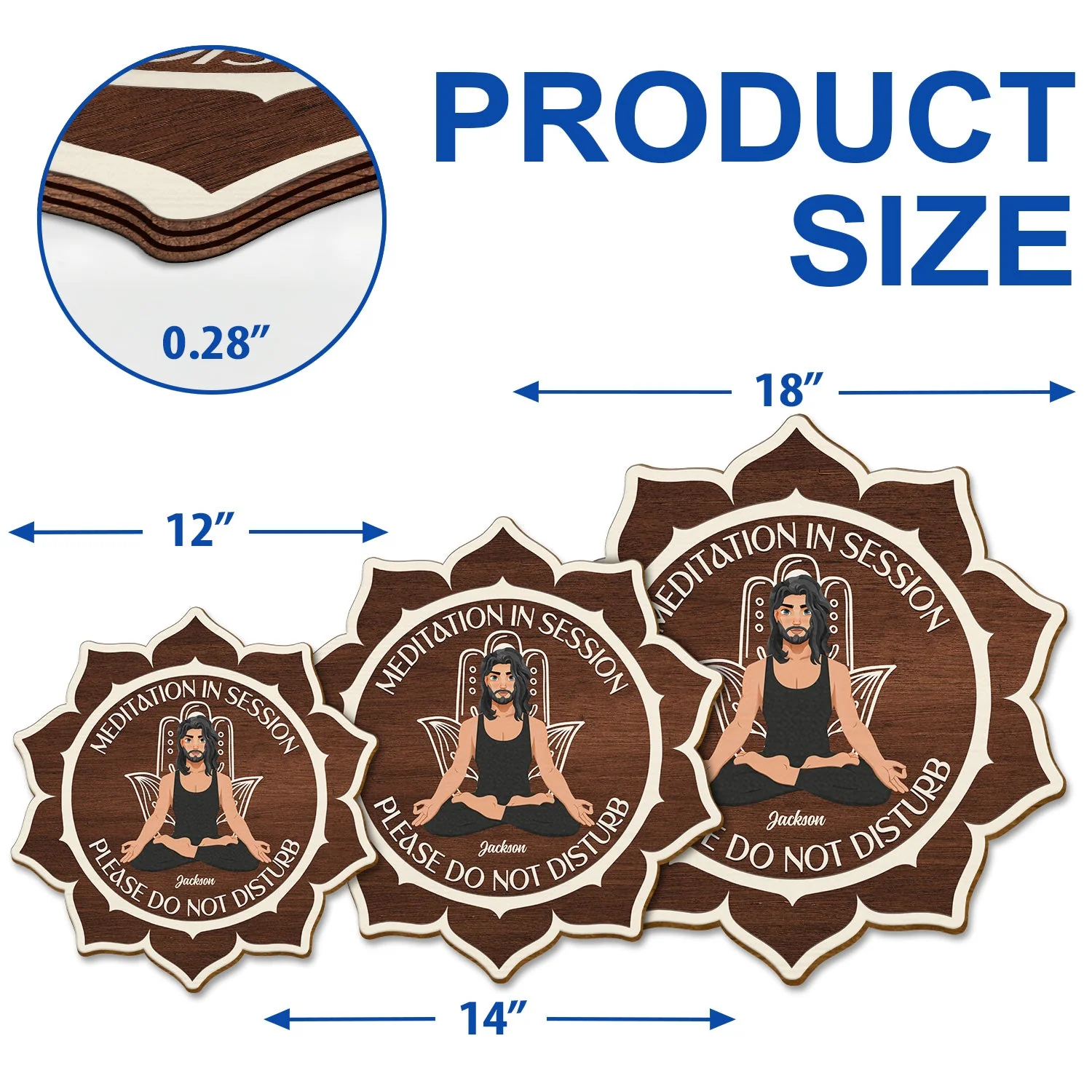 Meditation In Session - Gift For Yoga Lovers - Personalized Custom Shaped Wood Sign - Image 5