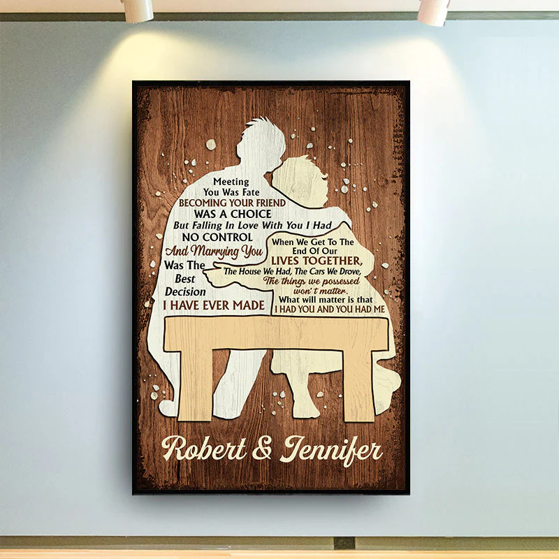 Meeting You Was Fate Family Old Couple Anniversary Gift - Personalized Custom Poster - Image 2