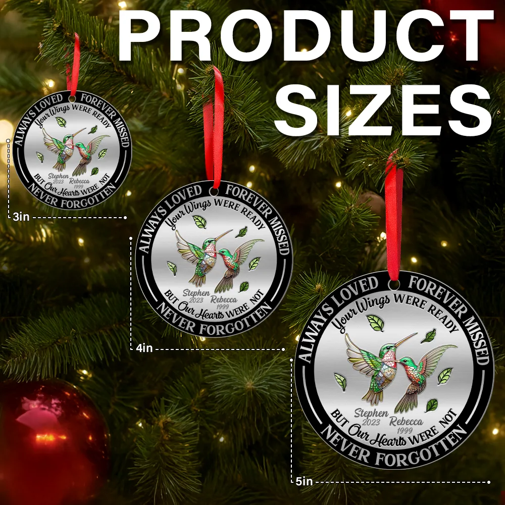Memorial Always Loved Never Forgotten Gemstone Effect - Personalized Metal Ornament - Image 6