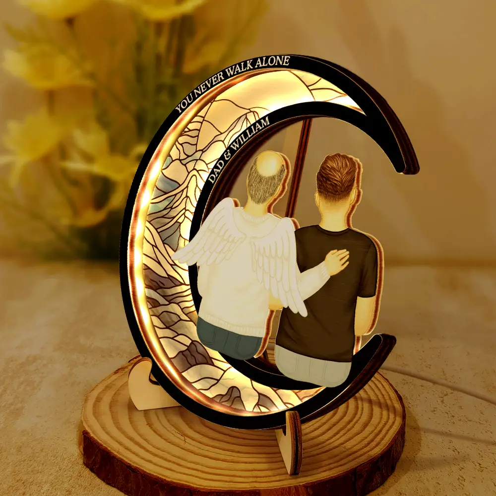 Memorial Always With You - Personalized LED Light Wooden Plaque - Image 2